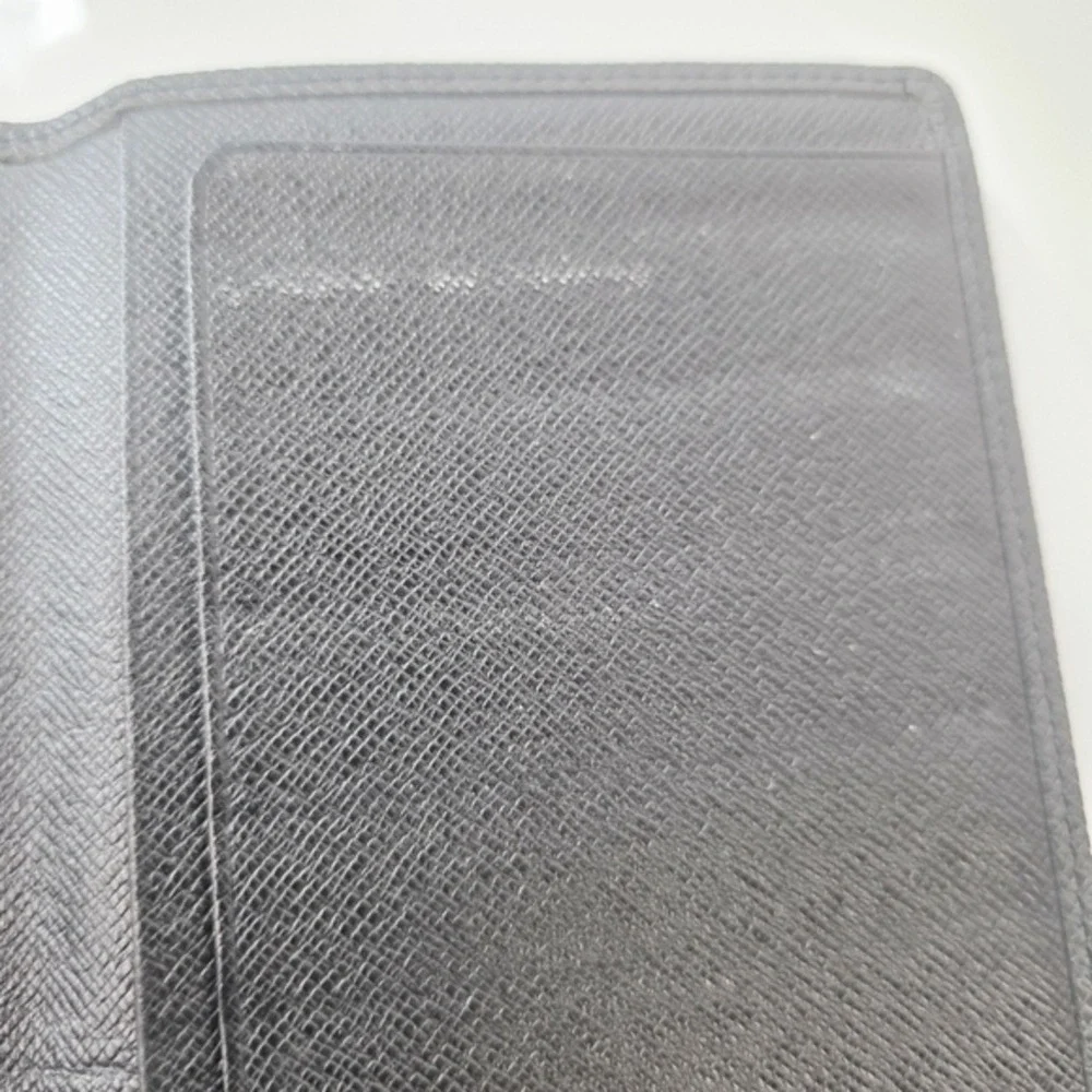 Louis Vuitton Taiga Brazza Wallet Long Portefeuille Bifold Charcoal Gray Leather